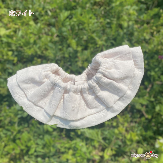 犬用スタイ|お花刺繍入りダブルガーゼ 着脱簡単!お洋服が苦手なわんこにぴったり