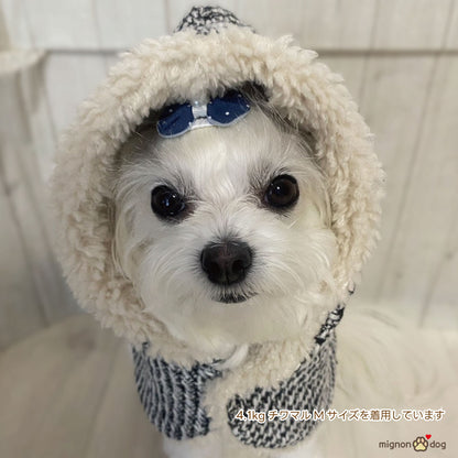 犬用ポンチョ｜ツイード×もこもこボア おしゃれにかわいく防寒対策 わんこのコート 犬服