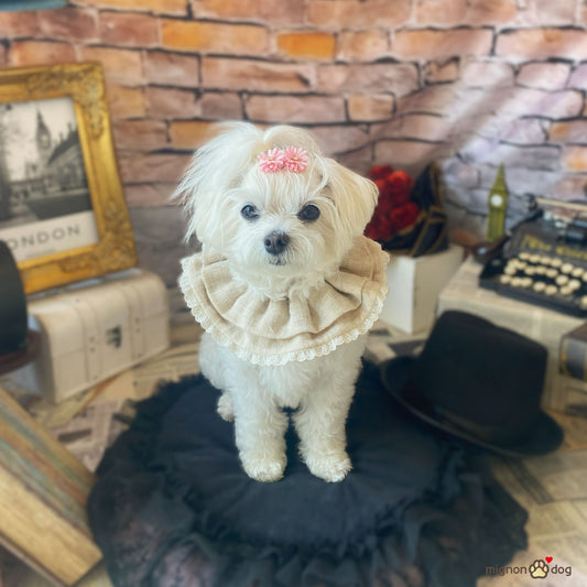 犬用スタイ｜吸水性・通気性に優れたリネン素材でナチュラルかわいい 小型犬