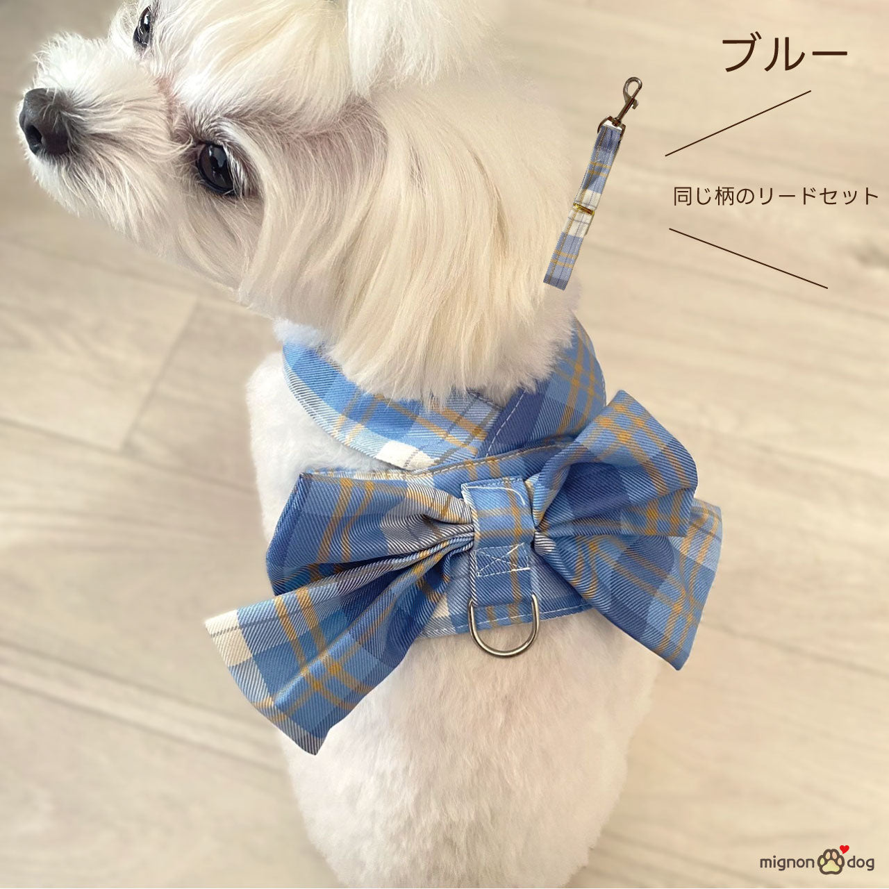 小型犬 リボンハーネス リードセット かわいい 抜けにくい 軽い｜お洋服いらずでお散歩コーデ完成