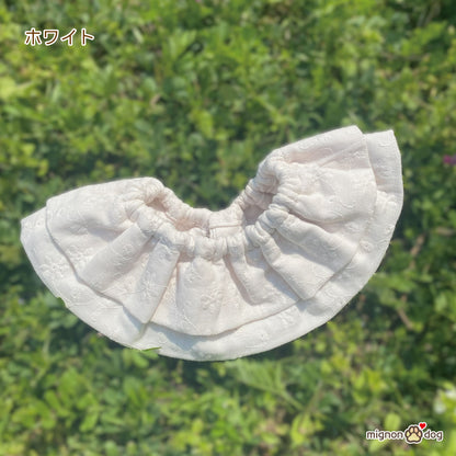 犬用スタイ｜お花刺繍入りダブルガーゼ 着脱簡単！お洋服が苦手なわんこにぴったり
