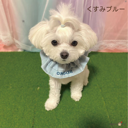 【犬用名入れスタイ】シフォンガーゼの刺繍ネームカスタムスタイ｜セミオーダー 小型犬 中型犬
