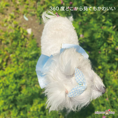 犬用スタイ｜お花刺繍入りダブルガーゼ 着脱簡単！お洋服が苦手なわんこにぴったり