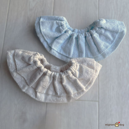 犬用スタイ｜お花刺繍入りダブルガーゼ 着脱簡単！お洋服が苦手なわんこにぴったり