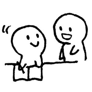 先輩にアドバイスをもらう後輩