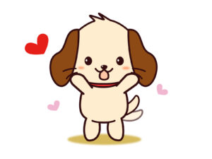 褒められて喜んでいる愛され子犬