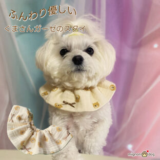 リボンをあしらった優しいくまさんスタイ